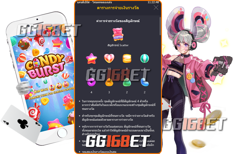 สมัครเล่น เกม Candy Burst มี ได้โบนัสอะไรบ้าง