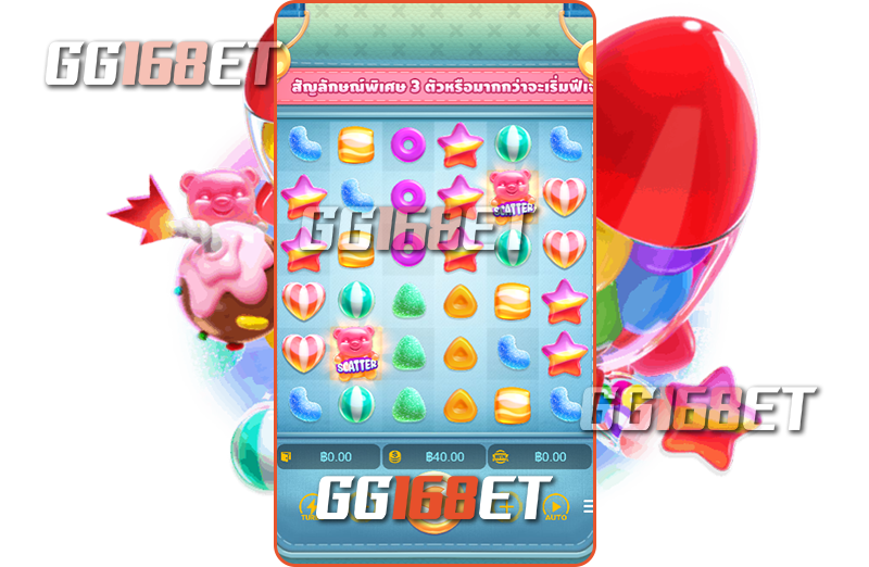 สัญลักษณ์และฟีเจอร์ในเกม แคนดี้บรัช pg สล็อต แคนดี้ sweet เกมสล็อต ทำเงินได้จริง